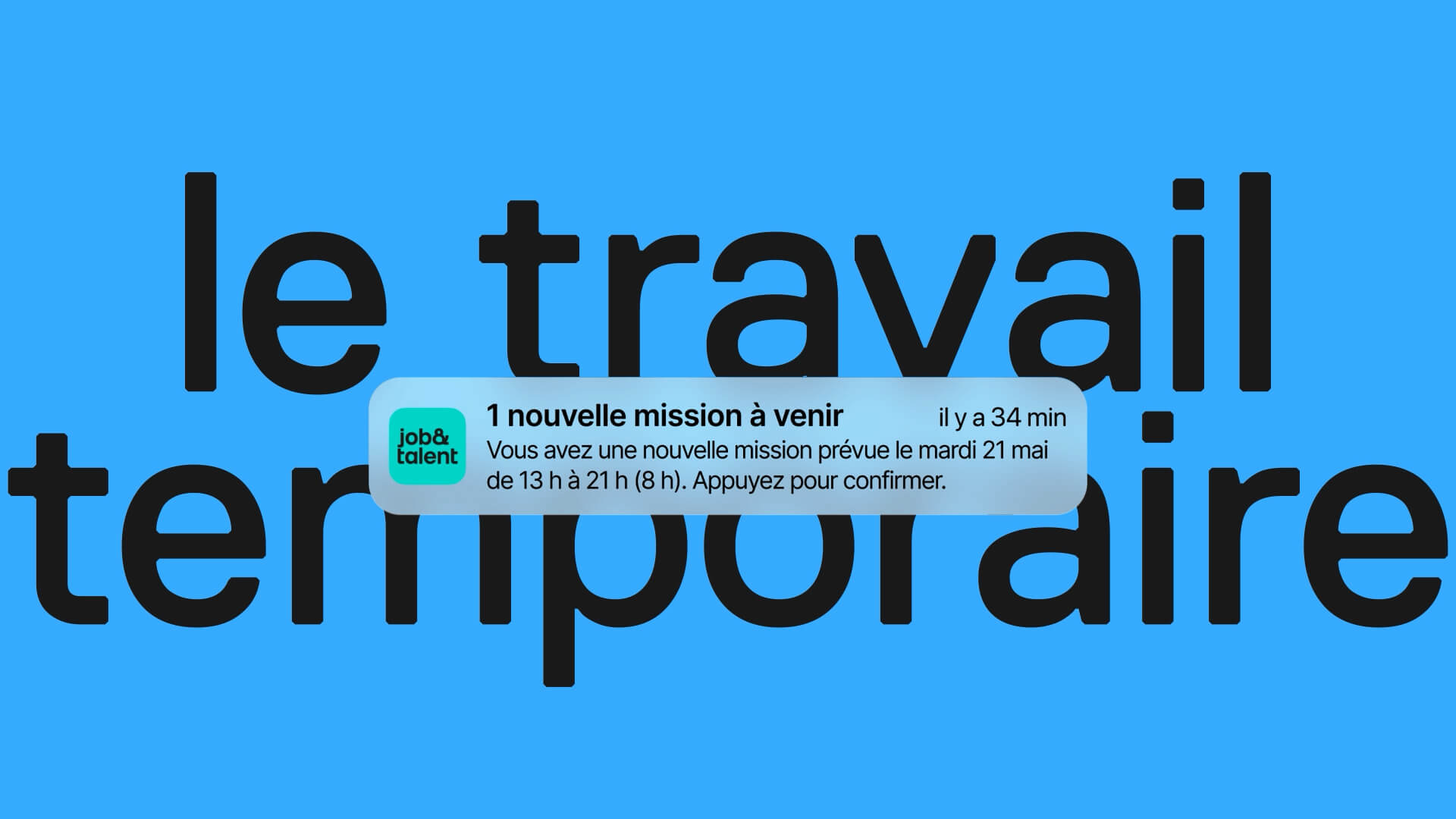 Écran accueil Job&Talent application mobile